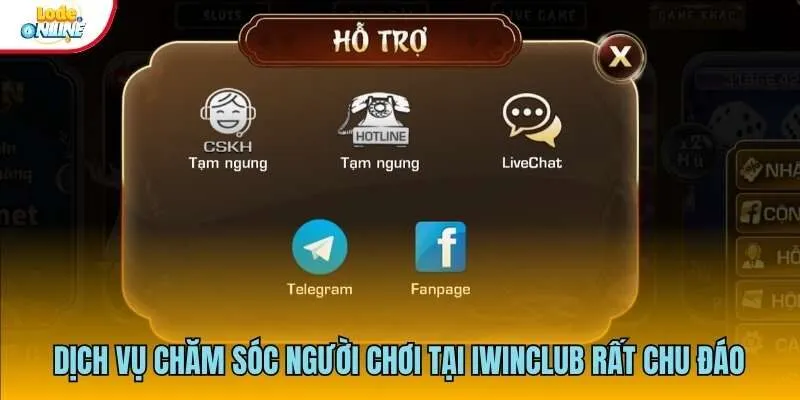 Dịch vụ chăm sóc người chơi tại IWINCLUB rất chu đáo